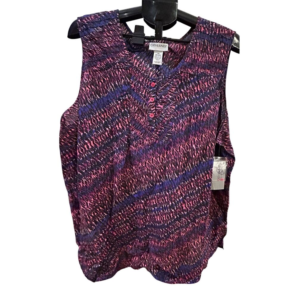 Catherine's Patterned Tank Top Women's size 3X